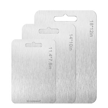 Imagem de Tábua de corte de titânio puro para cozinha, grau 1, tábua de corte de metal de titânio, ultrafina, 0,1 cm, fácil de limpar, 3 tamanhos (grande/médio/pequeno)