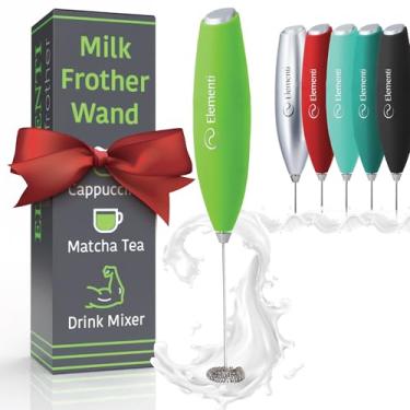 Imagem de Elementi Batedor De Leite Portátil - Elétrico Portátil, Espumador, Mini E Liquidificador Para Frapê, Lattes Matcha (Verde-Limão)