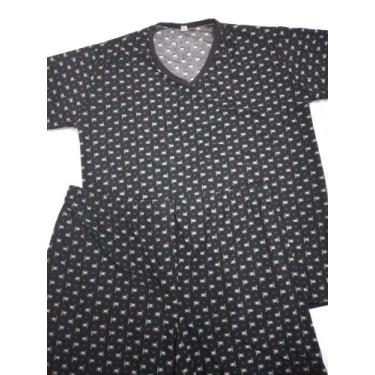 Imagem de Pijama MASCULINO Adulto Curto CONFORTO Pijamas - Boxer Wear, Preto, M 