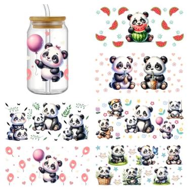 Imagem de KQ18091 6 peças UV DTF Cup Wraps UV DTF Transferência Adesivo Impermeável para Copos de Vidro Mobiliário Artesanato DIY Adesivos de Transferência para DIY Garrafa de Água Laptop Decalque Madeira Carro