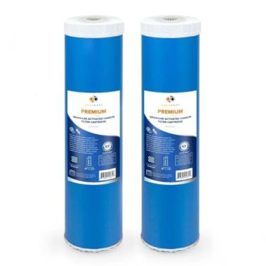 Imagem de Aquaboon Filtro GAC premium de 5 mícrons 20 x 4,5 - cartucho de substituição de filtro de água de carbono ativado granular compatível com EP20-BB, FC25B, pacote com 2