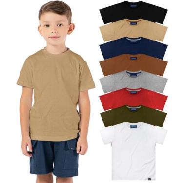 Imagem de Camiseta Infantil Menino 100% Algodão Básica Confortável - VRASALON, 1