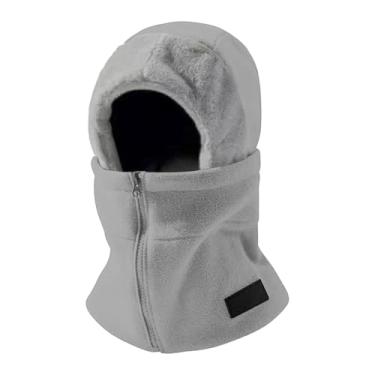 Imagem de Vaveren Balaclava para esqui, proteção facial respirável, gola alta, máscara térmica para ciclismo, caminhadas, esportes ao ar livre, patinação e escalada, Cinza Claro