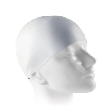 Imagem de Touca de Natação Impermeável，Toca de Natação Adulto，Touca Natação Adulto Juvenil Silicone Hidroginástica(Branco)