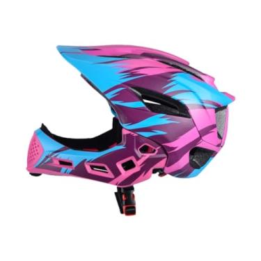 Imagem de rockible Capacete de bicicleta infantil, respirável, destacável, moderno, capacete para meninos e meninas, para esportes ao ar livre, skate, Rosa Azul