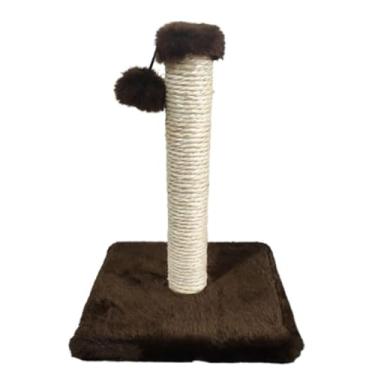 Imagem de arranhador poste 50 cm corda de sisal gato gatos rosa BRINQUEDO bolinha (Marrom,POSTE 50)