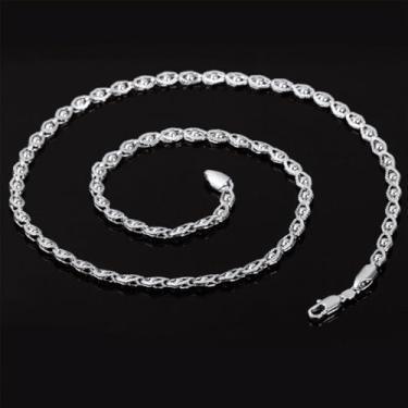 Imagem de Colar masculino de aço inoxidável banhado a ouro rosa / prata com contas de olho, 26 inch, Aço inoxidável, Sem Pedra Preciosa