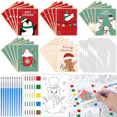Imagem de Fullhawl 30 Pack Christmas Party Favors with Cards & Brushes Xmas Watercolor Coloring Books for Kids, Holiday Arts and Crafts, Stocking Stuffers, Classroom Prizes, Goodie Bag Fillers, Christmas Gifts