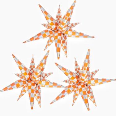 Imagem de Balão de estrela explosivo quadriculado a laser (laranja)