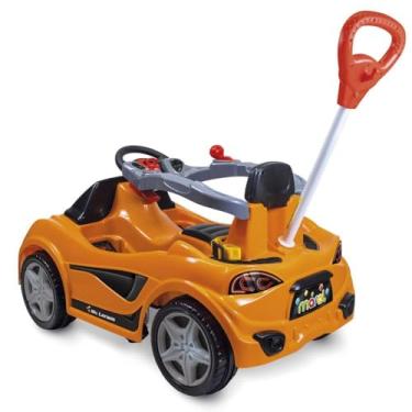 Imagem de Carrinho de Passeio Infantil MC Car, Laranja, com Haste Direcionável, Pedal com Eixo de Aço, Cinto de Segurança, Anel de Proteção, 2 Fases, +12 Meses, 95x47x100cm