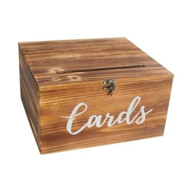 Imagem de Baoblaze Porta-cartões de casamento, estojo decorativo versátil para dinheiro, organizador de mesa de casamento e peça central da cerimônia, Marrom