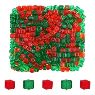 Imagem de Mandala Crafts Contas de cristal de cubo de Natal de 3 mm – 500 contas de vidro facetadas para fabricação de joias, suprimentos de contas, artesanato DIY, pulseiras, colares, brincos e contas