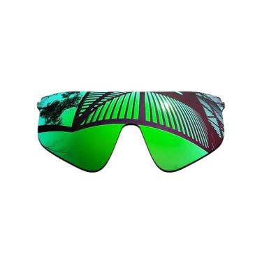 Imagem de MYCOURAG Lentes de reposição polarizadas com proteção UV para óculos de sol Oakley Stunt Devil OO9517 – Revestido espelhado esmeralda polarizado