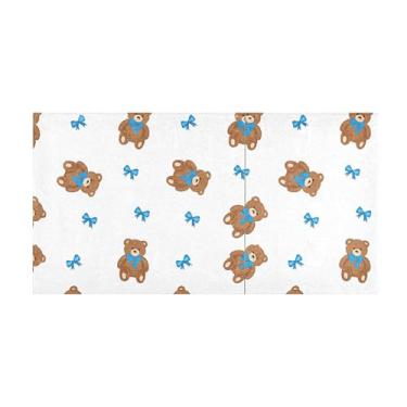 Imagem de Burbuja Tapete de corredor ursos usando gravatas borboleta azuis tapete de cozinha antiderrapante tapete de borracha para corredor, quarto, sala de estar, decoração de entrada, lavável na máquina, 51