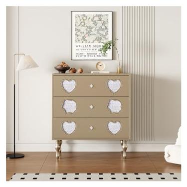 Imagem de Cômodas Mesa de cabeceira do quarto, cômoda gavetas, armazenamento madeira, mesa final sofá para entrada sala estar(Champagne)