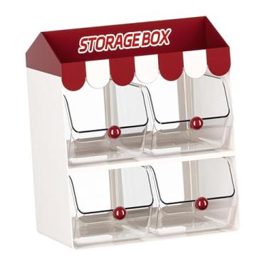 Imagem de Bothyi Organizador de saquinhos de chá, organizador de maquiagem com 4 compartimentos, suporte para cápsulas de café para mesa, despensa, estação de café,