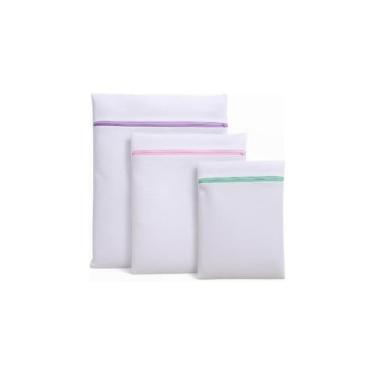 Imagem de Saco para Lavar Roupas Delicadas, Poliéster, 26x35cm, Proteção para Lingerie e Peças Íntimas