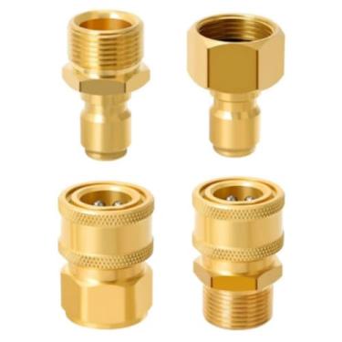 Imagem de Conjunto de adaptadores de lavadora de pressão M22-15 mm kit de desconexão rápida de rosca macho, 4 peças