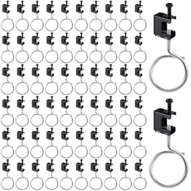 Imagem de Tandefio Conjunto de 100 braçadeiras de viga de aço com mola de 1/10.2 cm-20 ganchos de viga de metal parafuso na braçadeira com máquina de metal anéis de freio rosqueados para cabo de tubulação