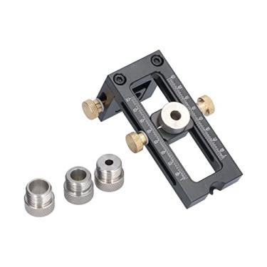 Imagem de AUNMAS Kit Localizador de Perfurador para Carpintaria, Gabarito de Broca Ajustável Com 4 Buchas de Aço Inoxidável para Perfuração Precisa, Construção Em Liga de Alumínio e Latão, 13-80 Mm Horizontal