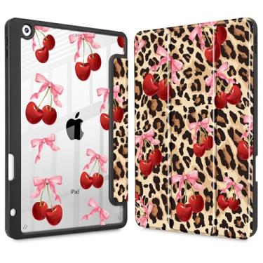 Imagem de May Chen Capa para iPad 9ª geração com suporte para lápis, iPad 8ª/7ª geração de 10,2 polegadas, [porta-canetas] Suporte triplo para despertar/hibernar, capa traseira transparente de TPU (poliuretano