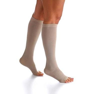Imagem de Meia 3/4 Alta Compressão Select Comfort Ponteira Aberta 30-40 mm, Bege, Sigvaris
