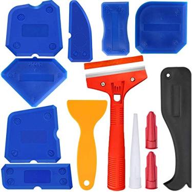 Imagem de LiebeWH Kit de Ferramentas de Calafetagem, Raspador de Argamassa, Removedor de Selante de Silicone, Trabalho Limpo, Fácil de Usar para Moldagem, Reboco, Kit de Ferramentas de Remoção Manual de Vedação