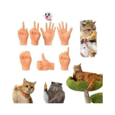 Imagem de Mini Mãos Para Gatos 7PCS Fantoches De Dedo De Borracha Macia Para Gat
