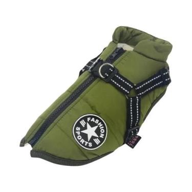 Imagem de Jaqueta Grande Impermeável De Inverno Para Cães Com Arnês, Casaco Quen