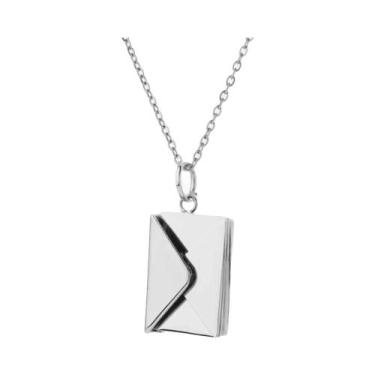 Imagem de Colar Pingente Envelope Carta De Amor Personalizado Em Aço Inoxidável 