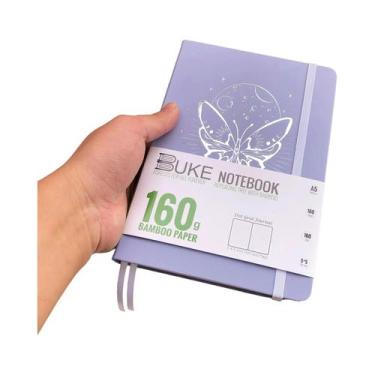 Imagem de 160gsm papel de bambu aquarela diário pontilhado caderno ceia páginas 