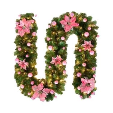 Imagem de Guirlanda De Natal LED Luxuosa De 2,7m Com Lanternas, Banner De Árvore