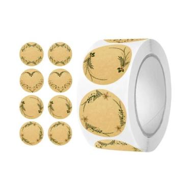 Imagem de 500 Adesivos Redondos Florais De Agradecimento Para Embalagens De Alim