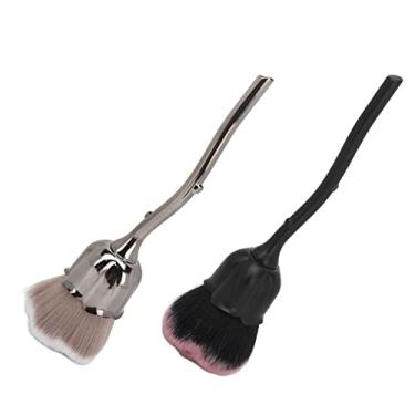 Imagem de Cryfokt Pincel de Maquiagem Rosa, Pincel Macio e Fofo para pó Facial, Blush, Removedor de Poeira de Unhas, 2 Peças para Manicure