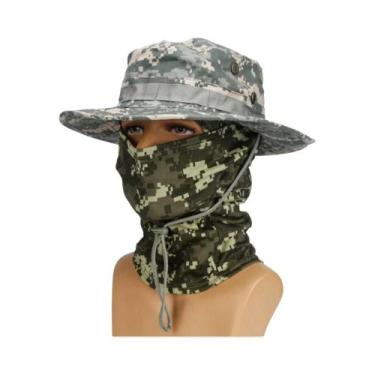 Imagem de Chapéu Boonie Masculino Camuflado Com Aba Larga Dobrável Protetor Sola