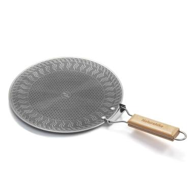 Imagem de windhike Frigideira Naturehike com alça dobrável, frigideira plana antiaderente de 28 cm para uso interno e externo, panela de crepe de aço inoxidável com revestimento de favo de mel para churrasco