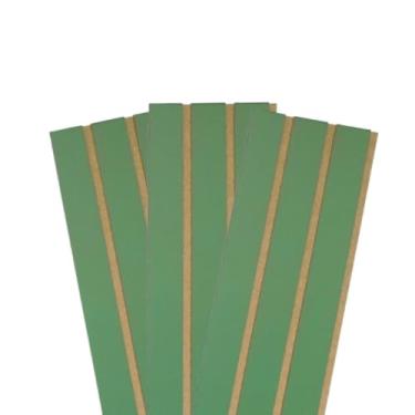 Imagem de Placas Painel Ripado MDF Autocolante 45x11cm – Decoração Moderna Sem Obra(VERDE,10 PLACAS)