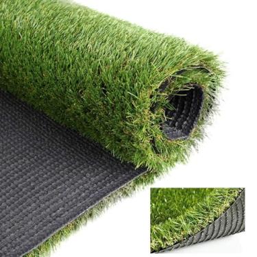 Imagem de SUWUYUE Gramado de grama artificial, 3FT x 5FT (15 pés quadrados) Tapete de grama sintética realista de 3,5 cm, tapetes de grama sintética realista de 35 mm de espessura para ambientes internos e externos, paisagem para animais de estimação, pátio, jardim, decoração de casa