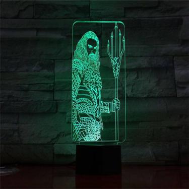 Imagem de Luz noturna Aquamans 3D LED que muda de cor para crianças