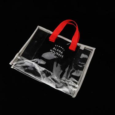 Imagem de HUIOP Bolsa de Praia Impermeável Externa Transparente, Pacote Portátil de Armazenamento Roupas Com Alças, para Natação, Toalhas, Protetor Solar, Guarda-chuvas, Carteiras, Bolsa