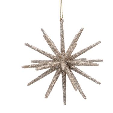 Imagem de Cryfokt Enfeites de árvore Pendurados Com Estrela de Natal Brilhante, Decorações de Férias Brilhantes para Atmosfera Festiva, Conjunto de 5 Decorações de Estrelas de Natal 3D para Festa | Material