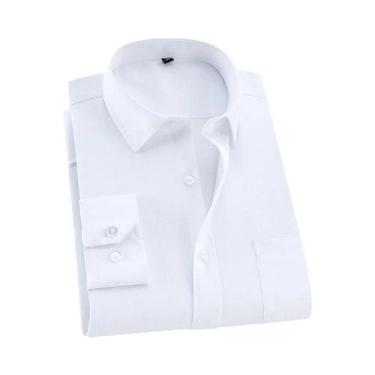 Imagem de Camisas Sociais Masculinas Slim Fit Tamanho 7XL plus Size Manga Longa 