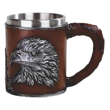 Imagem de ICE ARMOR Caneca de águia de 15 cm L estátua escultura ornamento decoração de casa/quarto ideias de decoração para inauguração de casa, feriados e aniversários ótima adição colecionável