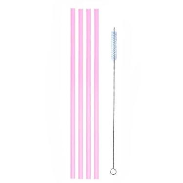 Imagem de Canudos Reutilizáveis 31cm + Escovinha – Para Copo Térmico Quencher 40oz 1,2L para Sucos, Refrigerantes e Churrascos(Rosa)