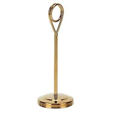 Imagem de GLOGLOW Suporte de Número de Mesa de Aço Inoxidável de Sinalização, Design Elegante de Anel de Enrolamento, Clipe de Imagem Leve para Restaurantes, Hotéis, Bar e Restaurante de Uso Doméstico (Ouro)