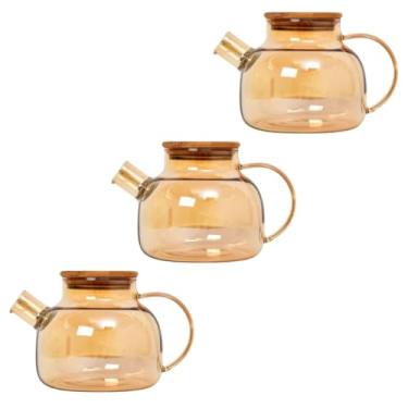 Imagem de Chaleira de Vidro Âmbar com Infusor 1L Bule Chá Resistente ao calor Para Café Cozinha