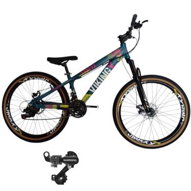 Imagem de Bicicleta 26 VikingX  21v Cambio Traseiro Shimano Pneu Aro 26 Balão Faixa Amarela-Unissex
