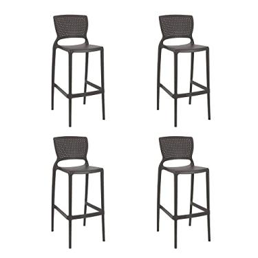 Imagem de CADEIRA PLASTICA MONOBLOCO SAFIRA MARROM BAR E RESIDENCIA TRAMONTINA