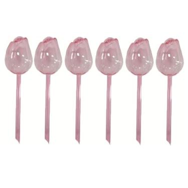 Imagem de predolo Conjunto de 6 Globos Autoirrigáveis ​​em Formato de Tulipa, Irrigação Automática por Gotejamento, Irrigador Decorativo Automático para Vasos