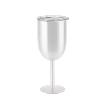 Imagem de Taça Térmica 450ml Inox Parede Dupla – Tampa Antivazamento para Gin, Vinhos e Drinks, Ideal para Praia, Piqueniques e Viagens (Branca)